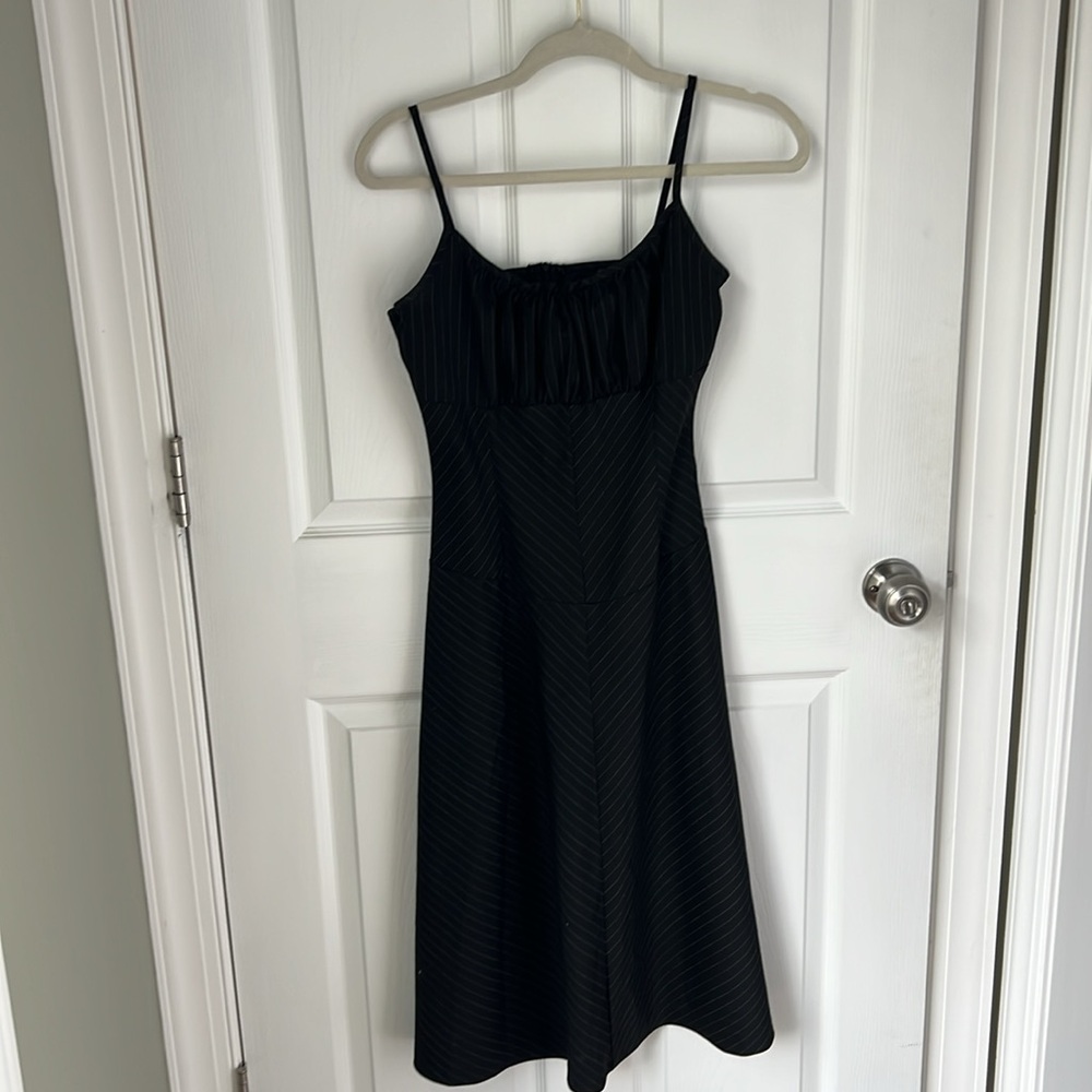 Vintage Black Pinstripe Dress